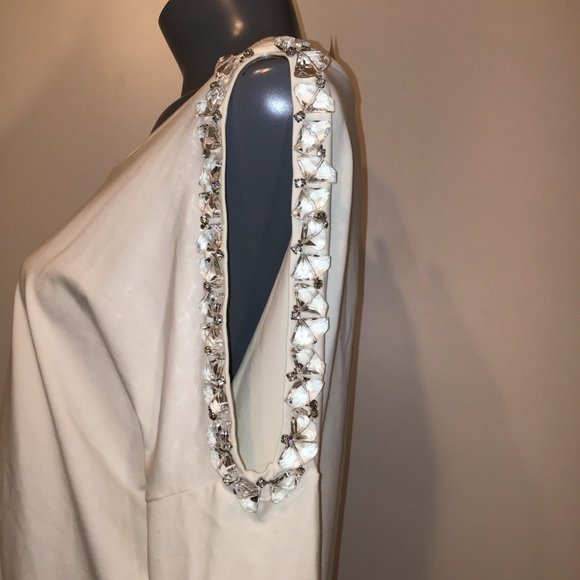 Tristan Embellished Scoop- Neck Cold Shoulder Long Sleeve Top Size M - Picture 5 of 11